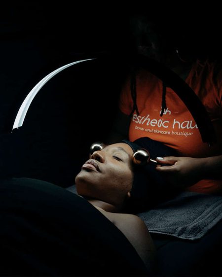 A Man Taking A Selfie In A Dark Room